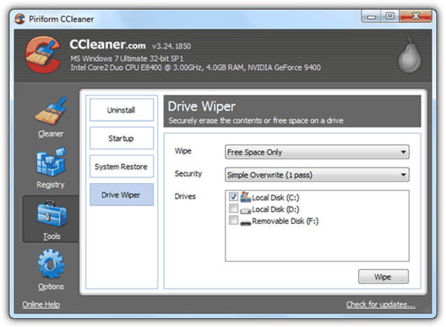 hard drive partition wiper