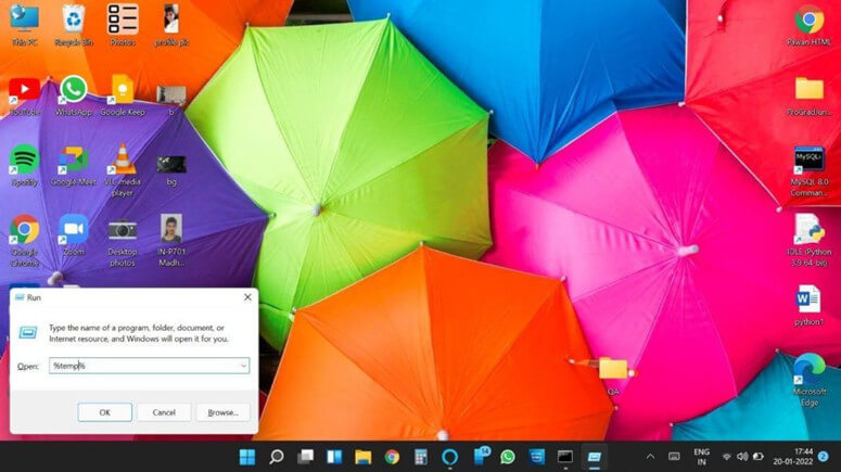 Delete Temp Files on Window 11 PC