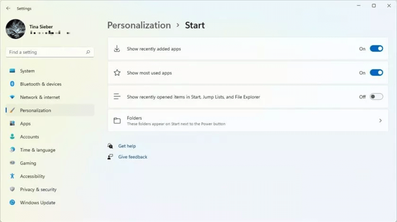 customize the Windows 11 Start menu