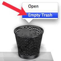 empty trash bin