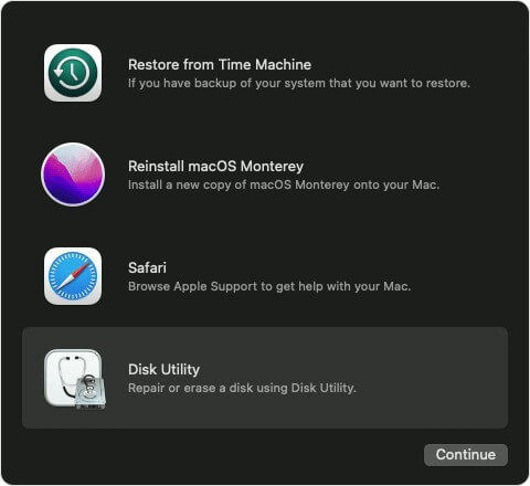 Erase Mac’s startup disk