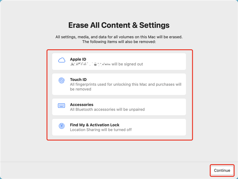 erase all contents and settings on Mac
