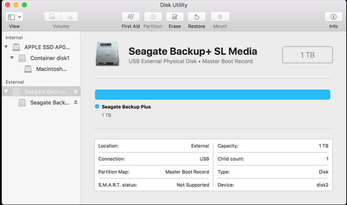 Format and Erase Seagate Backup Plus Portable Drive on Mac