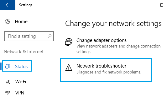 fix can't connect to network