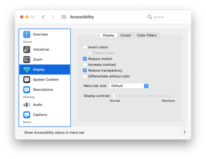 optimize display