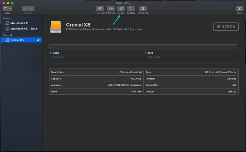 format Crucial X10 Pro Portable SSD