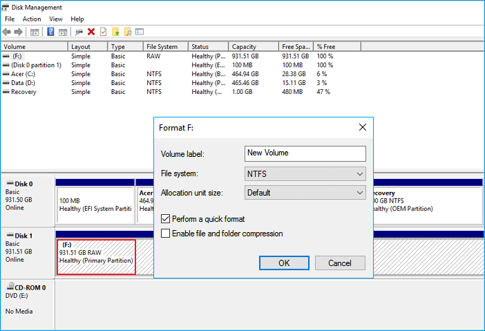 format raw ssd