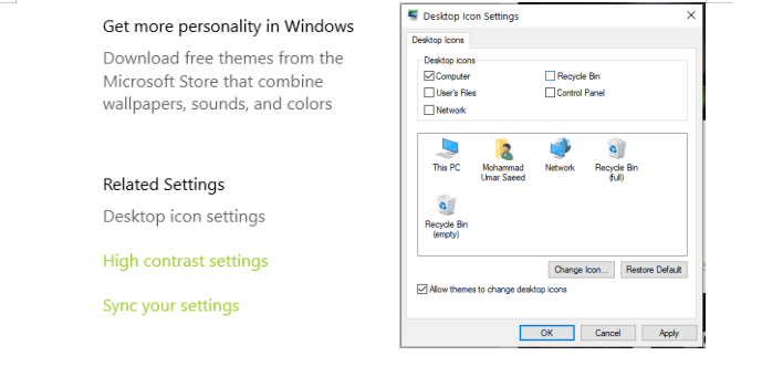 Hide Recycle Bin on Windows 10 Desktop
