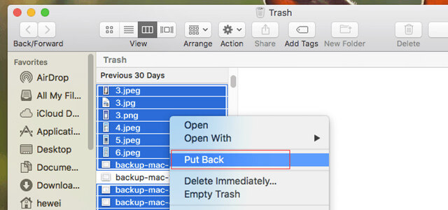 Mac trash recovery