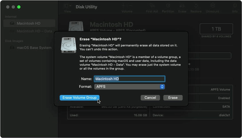 Erase MacBook Pro