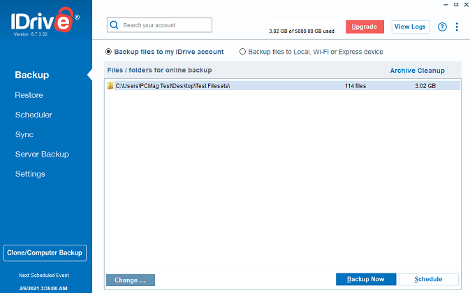System Backup Software iDrive
