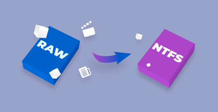 Convert RAW to NTFS
