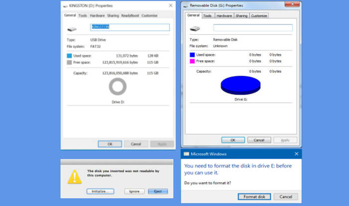 RAW USB Flash Drive