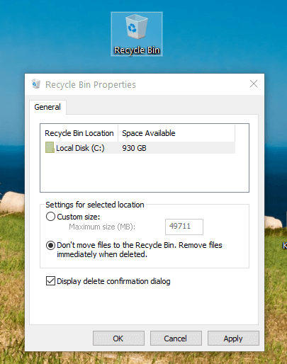 Delete Files Without Sending Them to Recycle Bin