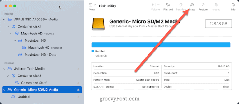 reformat SD card on Mac