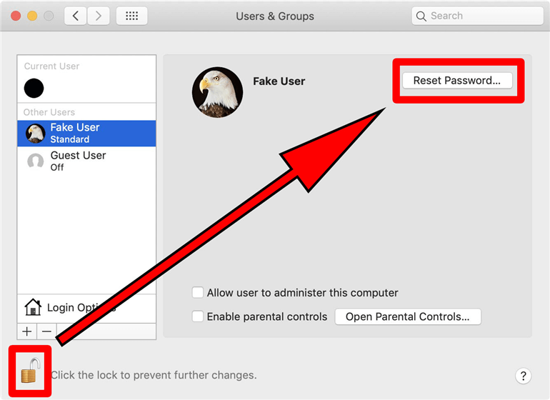 reset Mac login password