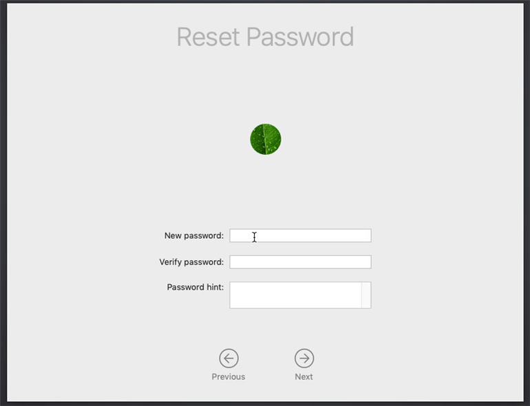 reset Mac login password