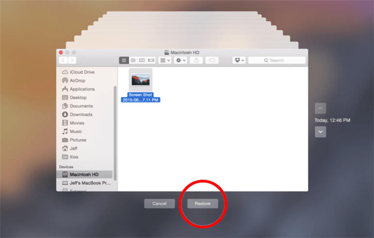 Recover lost files from Time Machine