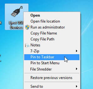 Create Safely Remove Hardware Shortcut