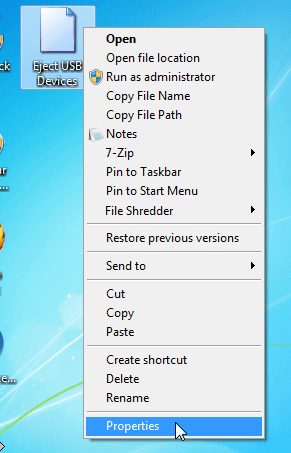 Create Safely Remove Hardware Shortcut
