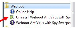 uninstall an antivirus program