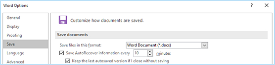 recover unsaved Word documents