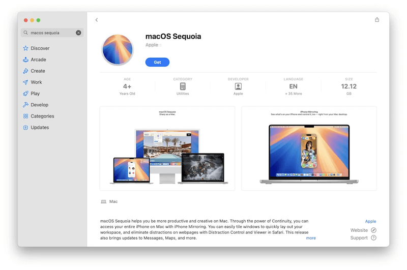 can't install macOS Sequoia on Mac
