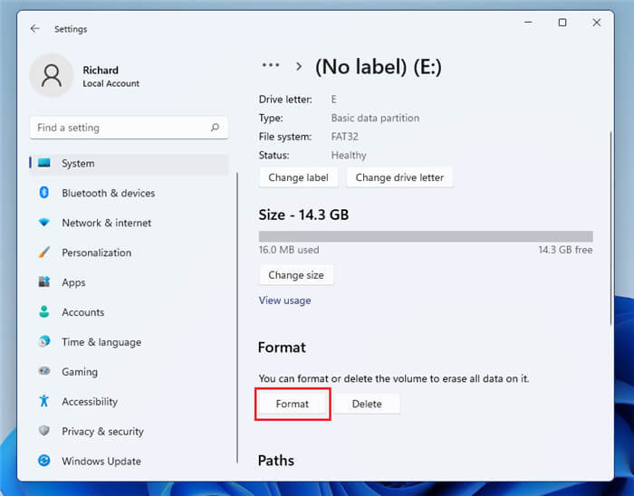 Format Hard Drive on Windows 11