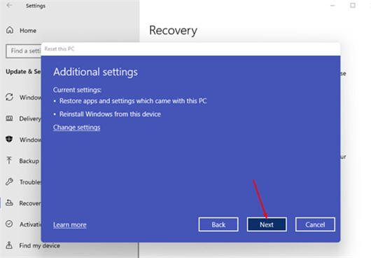 reset Windows 11