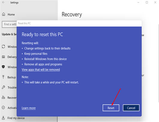 reset Windows 11