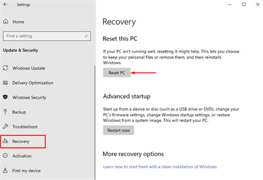 reset Windows 11