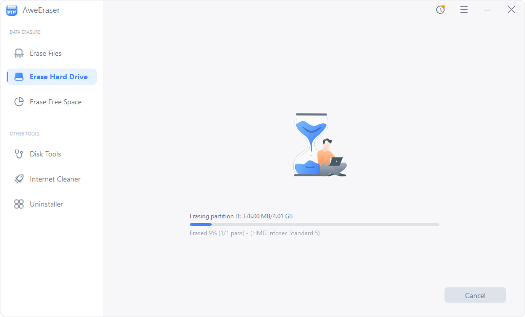 wipe hard drive with data eraser