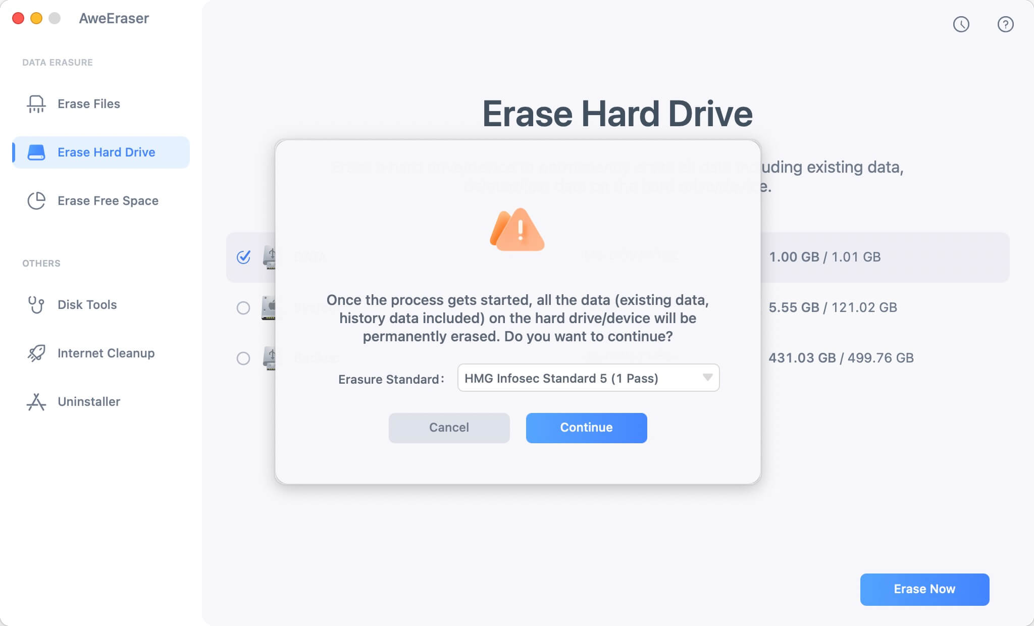 wipe hard drive on macOS Sequoia