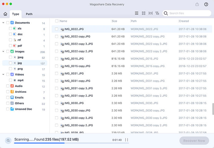 Scan hard drive