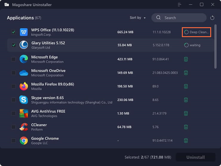 uninstall programs with Magoshare Free Uninstaller