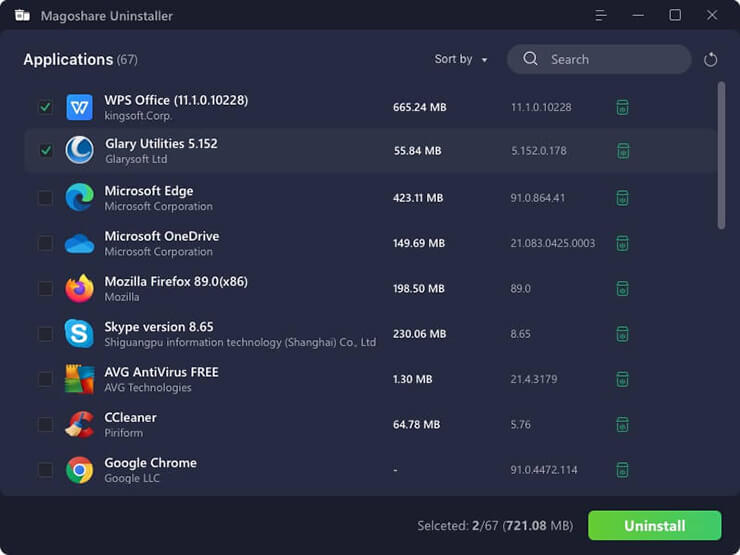 uninstall programs with Magoshare Free Uninstaller